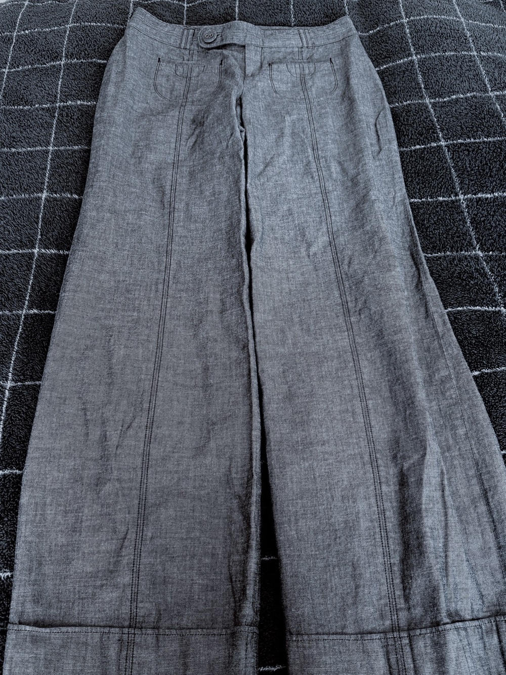 Elevenses Chambray Denim Trousers Buttons Belt Y2K Gorgeous NWoT